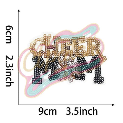 Sequin Cheer Mom Patch embroidery patch - Clpatch