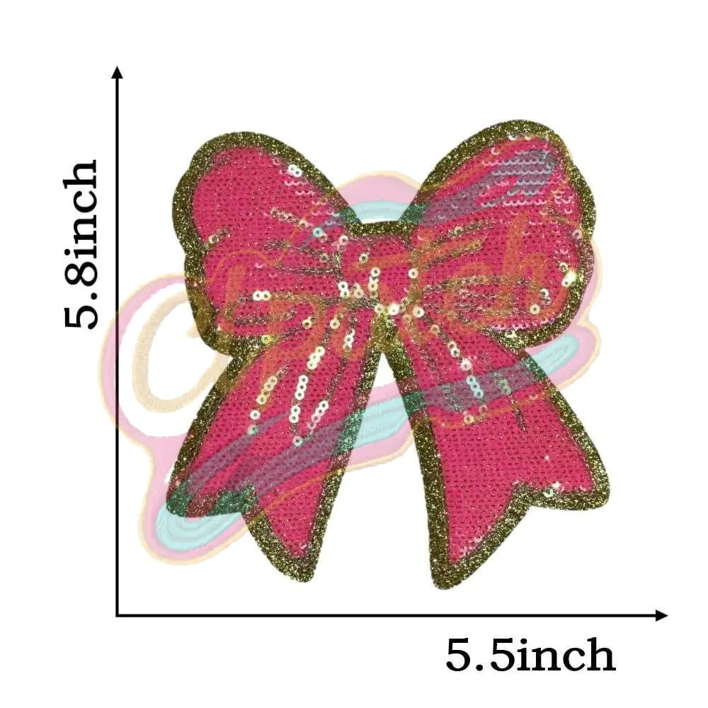 Sequins bow embroidery patches for shirt - Clpatch