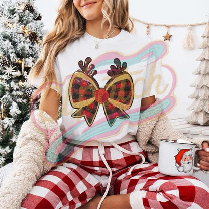 Sequins pongee bow Reindeer Embroidered patch - Clpatch