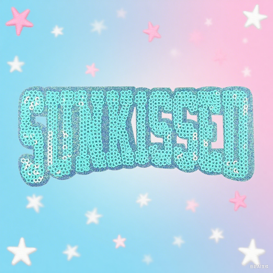 Summer Sunkissed  Sequin turquoise Patches - Clpatch