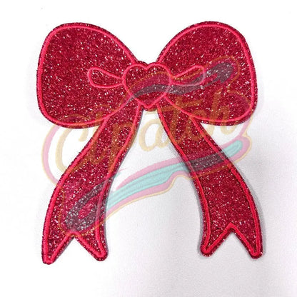 Side love bow sparkly embroidered patch - Clpatch