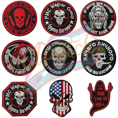 Skull Devil double Velcro Embroidered Badge Street - Clpatch