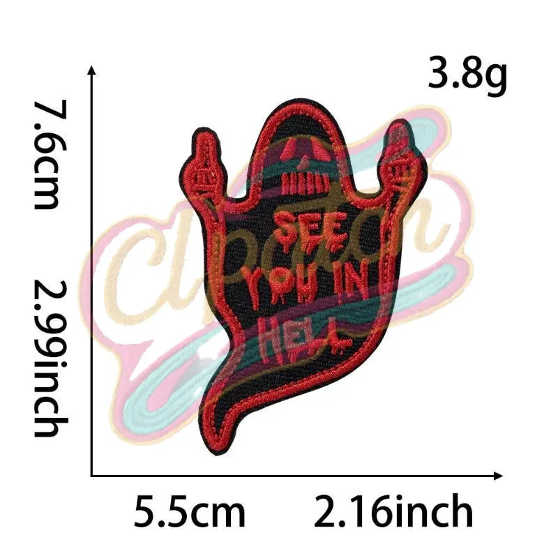 Skull Devil double Velcro Embroidered Badge Street - Clpatch