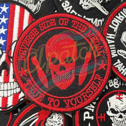 Skull Devil double Velcro Embroidered Badge Street - Clpatch