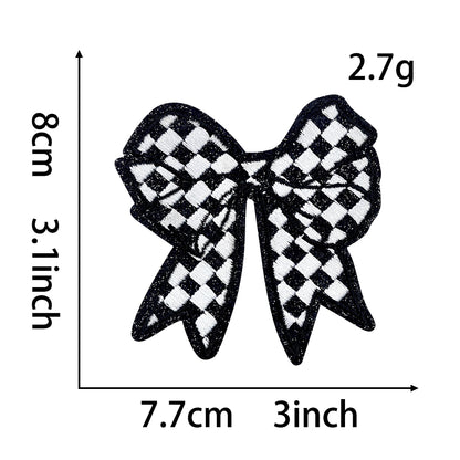 Soccer checkered bow glitter Patches