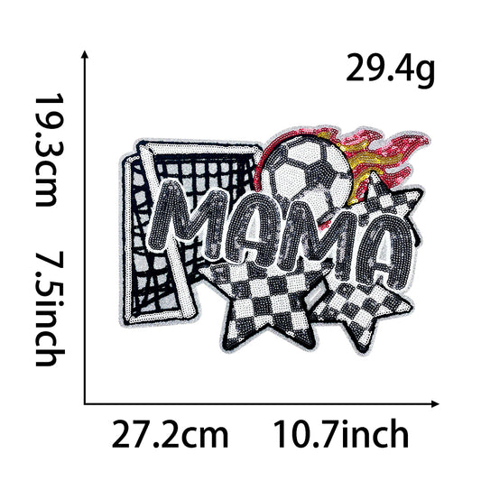 Soccer Mama Sequins soccerfire big Patches