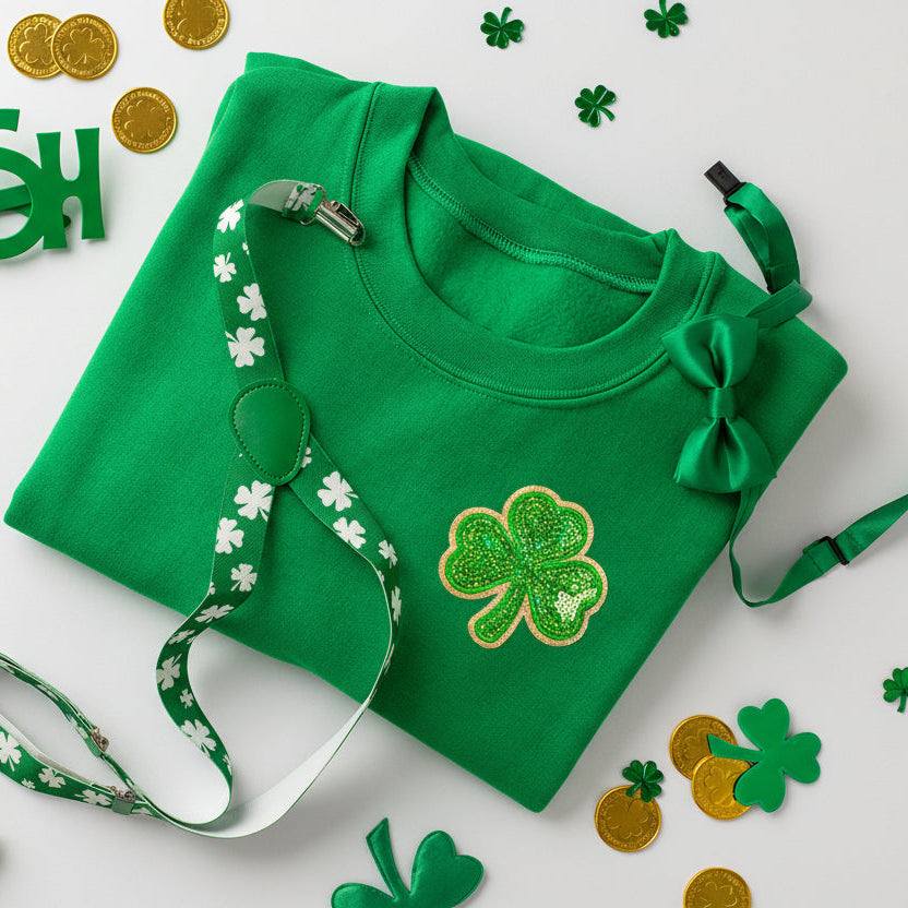 Holiday St. Patrick Sequin shamrock green Patches