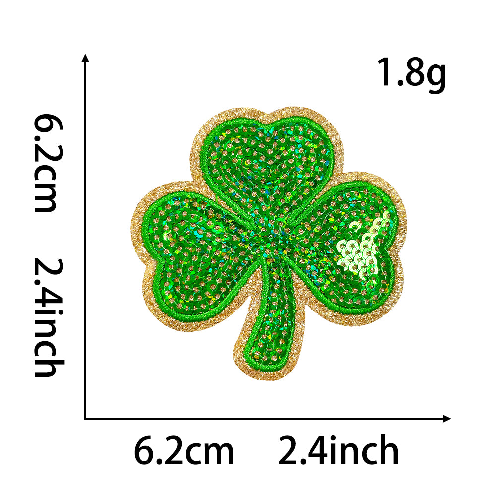 Holiday St. Patrick Sequin shamrock green Patches