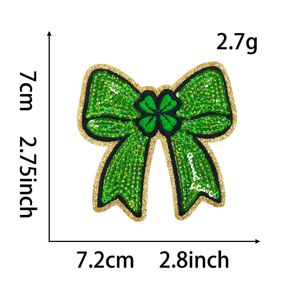 Holiday St. Patrick Sequin shamrock green Patches