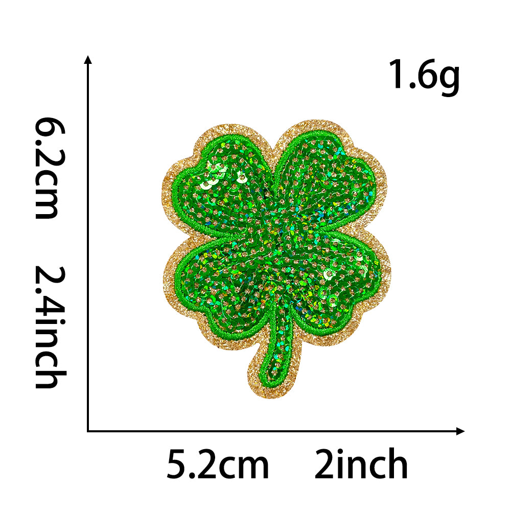 Holiday St. Patrick Sequin shamrock green Patches