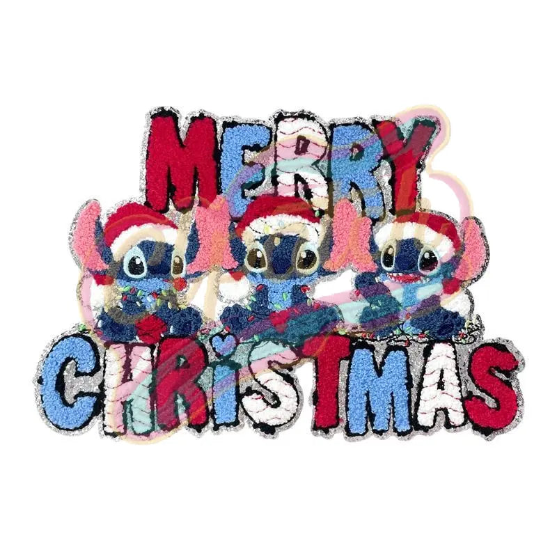 Stitch Christmas sequins Chenile embroidery Patch - Clpatch