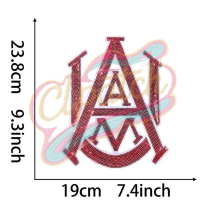 Texas A&M University sequin embroidery patch - Clpatch