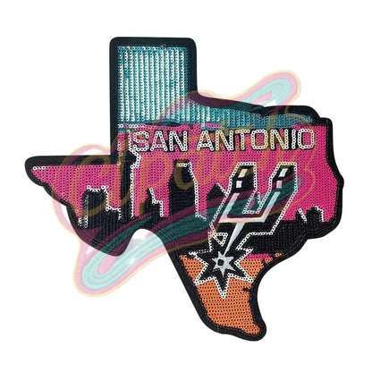 Texas San Antonio Spurs baseball sequins embroidery patch - Clpatch