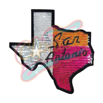 Texas San Antonio sequins embroidery patch - Clpatch