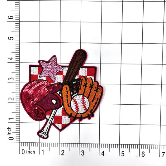 Trendy Preppy Red-Pink Coquette baseball mom Clpatch   huge range of embroidery patch