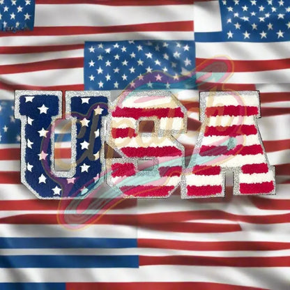 USA Chenille Large adhesive patches with sliver broder - Clpatch