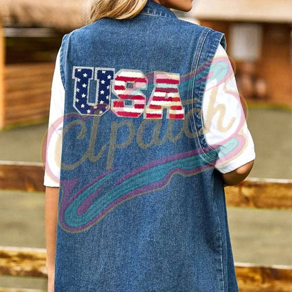 USA Chenille Large adhesive patches with sliver broder - Clpatch