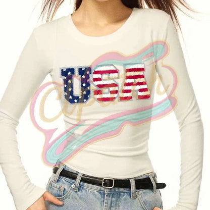 USA Chenille Large adhesive patches with sliver broder - Clpatch