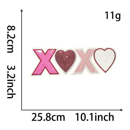 Valentine's Day sequins - chenille embroidery patch collection - Clpatch