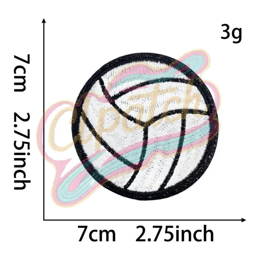 Volleyball embroidery patches for hat iron on - Clpatch