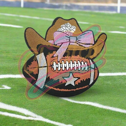 Western cowboy Football large chenille Adhesive patches - Clpatch