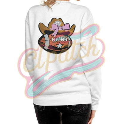 Western cowboy Football large chenille Adhesive patches - Clpatch