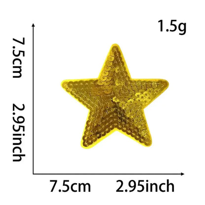 Yellow Star Sequin Embroidered Patch Clpatch   huge range of embroidery patch