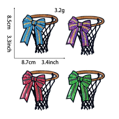 Basketball bow hoop Patches