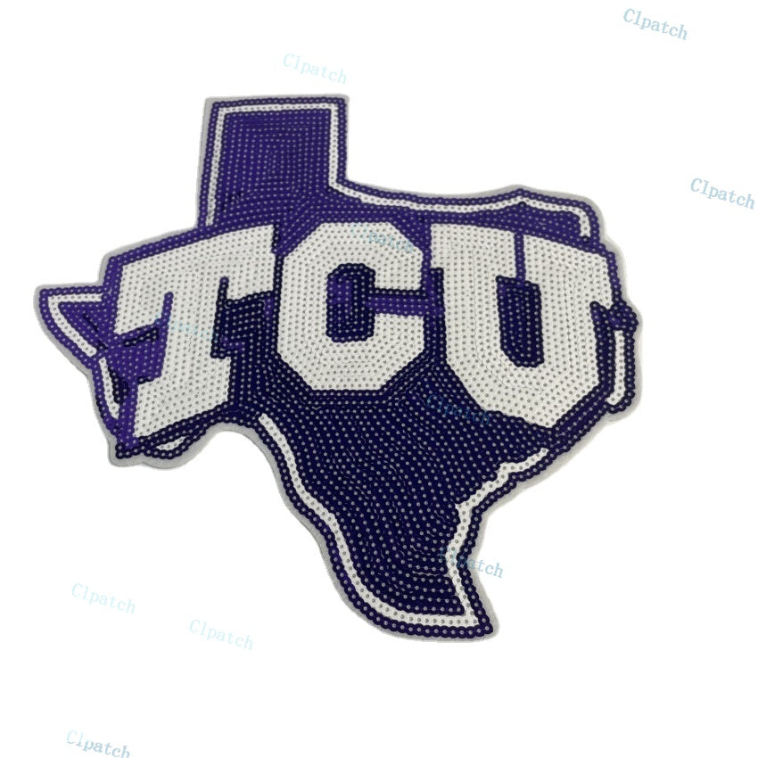 College Designed Texas Christian University TCU sequins patches