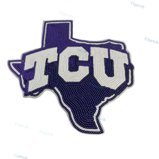 College Designed Texas Christian University TCU sequins patches
