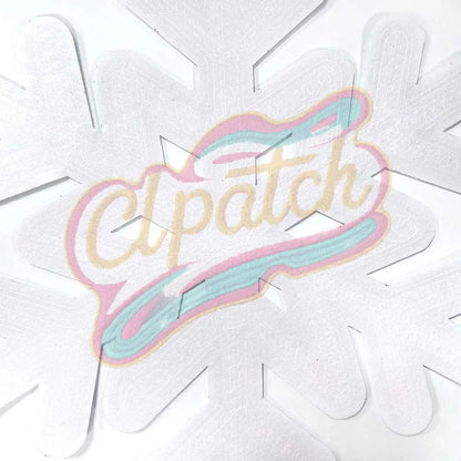chenille Large Embroidered adhesive patch with snowflake - Clpatch