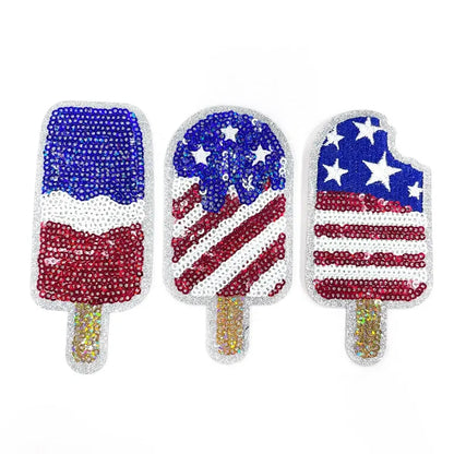 ice cream 4th july embroidery sequins design patch Clpatch   huge range of embroidery patch