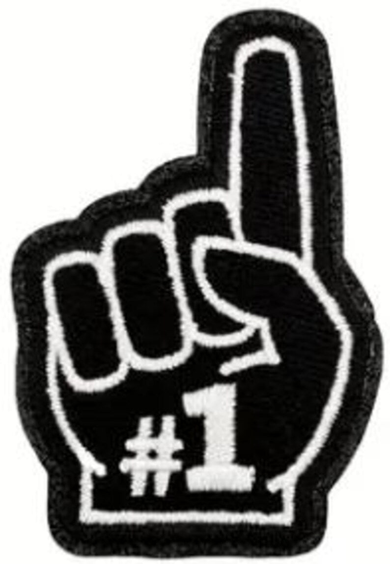 Sports #1 Finger Embroidered Iron-On Patches with Glitter