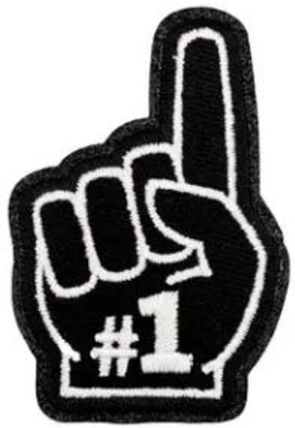 Sports #1 Finger Embroidered Iron-On Patches with Glitter