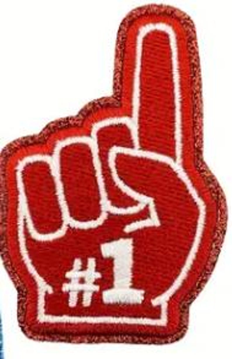 Sports #1 Finger Embroidered Iron-On Patches with Glitter