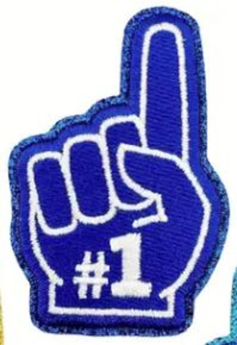 Sports #1 Finger Embroidered Iron-On Patches with Glitter - Clpatch