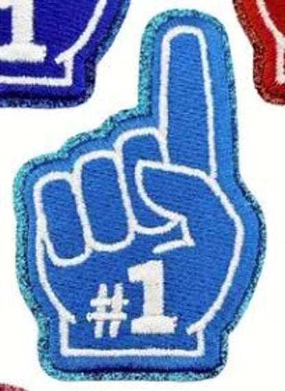 Sports #1 Finger Embroidered Iron-On Patches with Glitter