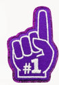 Sports #1 Finger Embroidered Iron-On Patches with Glitter