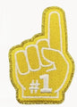 Sports #1 Finger Embroidered Iron-On Patches with Glitter - Clpatch