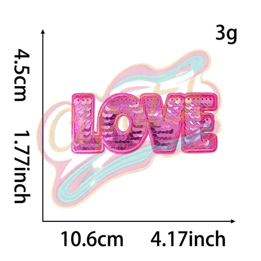 love Reversible sequins Valentine's Day - Clpatch