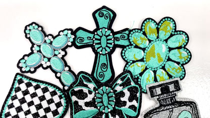 8Pcs Western Cowgirl Embroidered Patches