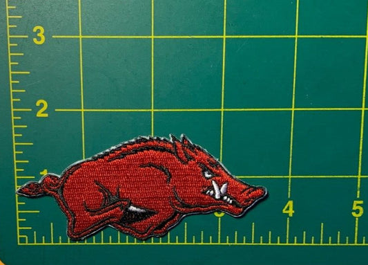 NCAA Razorbacks patch iron on Arkansas Razorbacks patch 3.75" wide iron on sew on - Clpatch