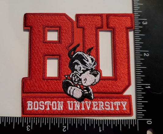 NCAA Boston University Patch. Embroidered. Iron On Backing. 3.25"x3.25" - Clpatch