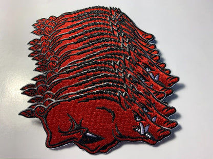 NCAA Razorbacks patch iron on Arkansas Razorbacks patch 3.75" wide iron on sew on - Clpatch