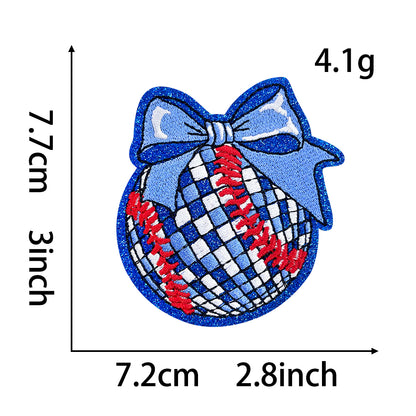 Soccer bule ball cute glitter Patches