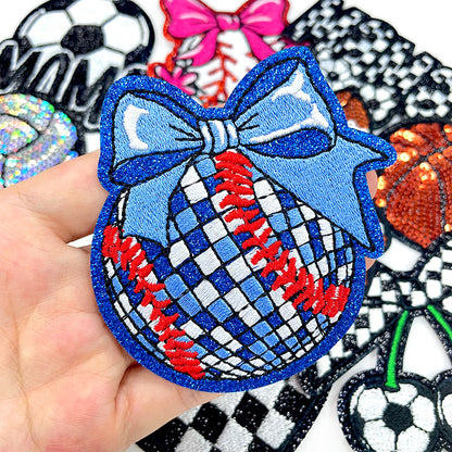 Soccer bule ball cute glitter Patches