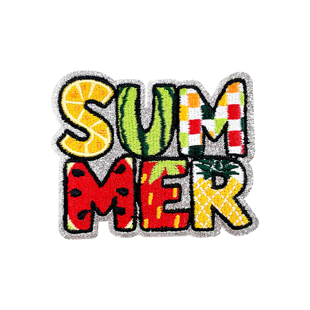 Summer Tropical Sequin Embroidery Patches – Fruit & Drink Iron-On Appliqué
