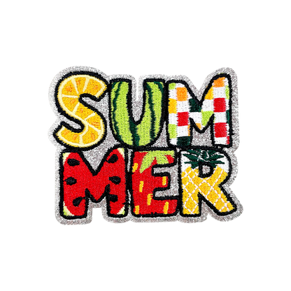 Summer Tropical Sequin Embroidery Patches – Fruit & Drink Iron-On Appliqué